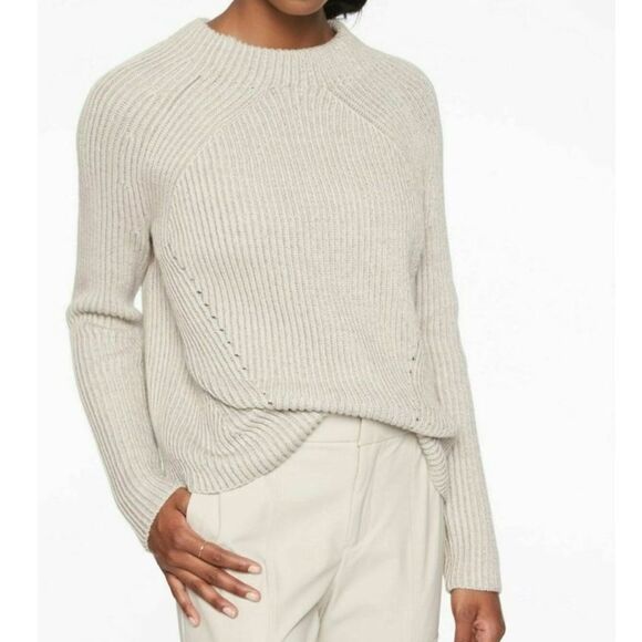 Athleta Ribbed Pointelle Rockland Mock Neck Sweater - Picture 2 of 9